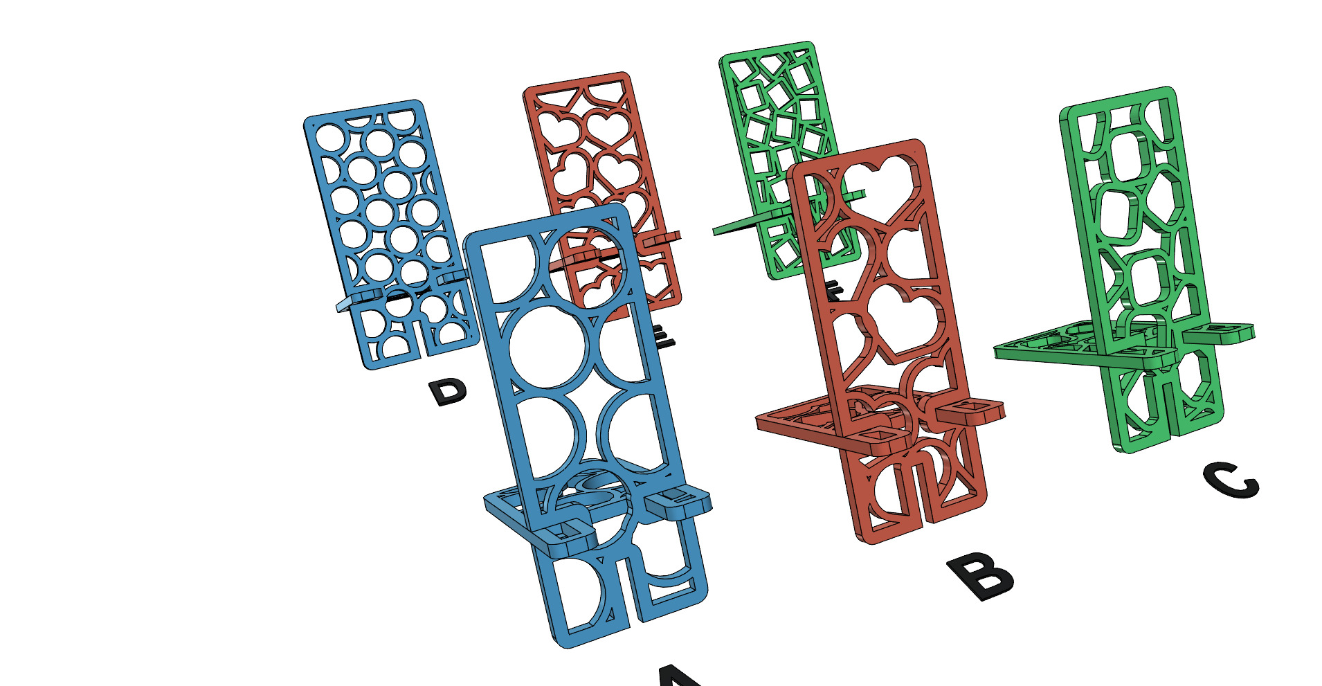 Phone stand holder foldable easy print 3D print model_2