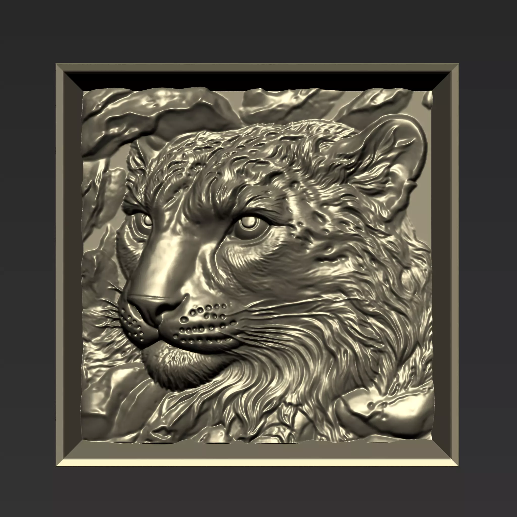 Leopard Head A43 3D print model