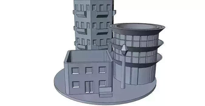 Pencil holder city Easy print without support