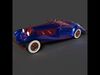Chinese blue classic car   3D model_1