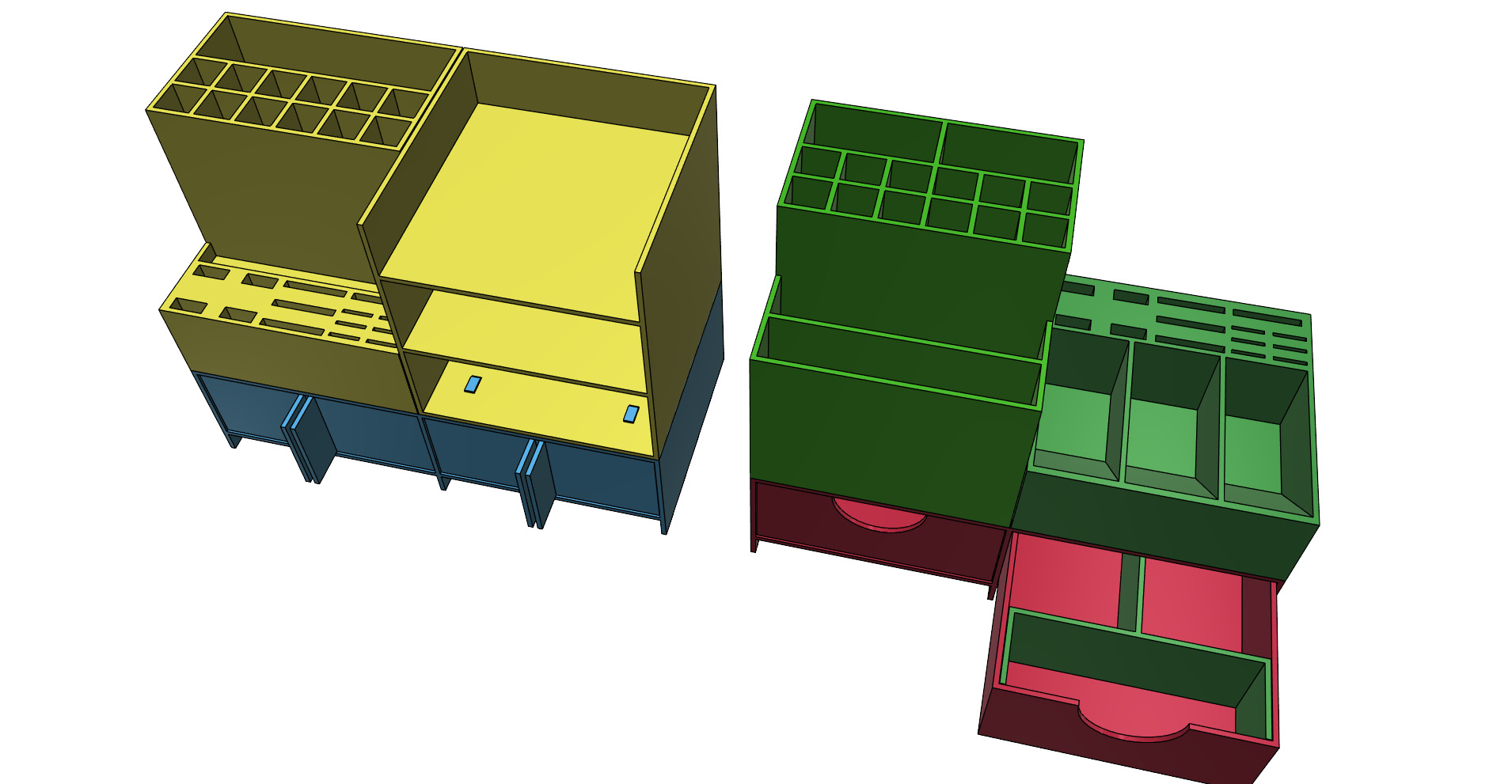 Organizer office desk table rebuildable easy print 3D print model_1