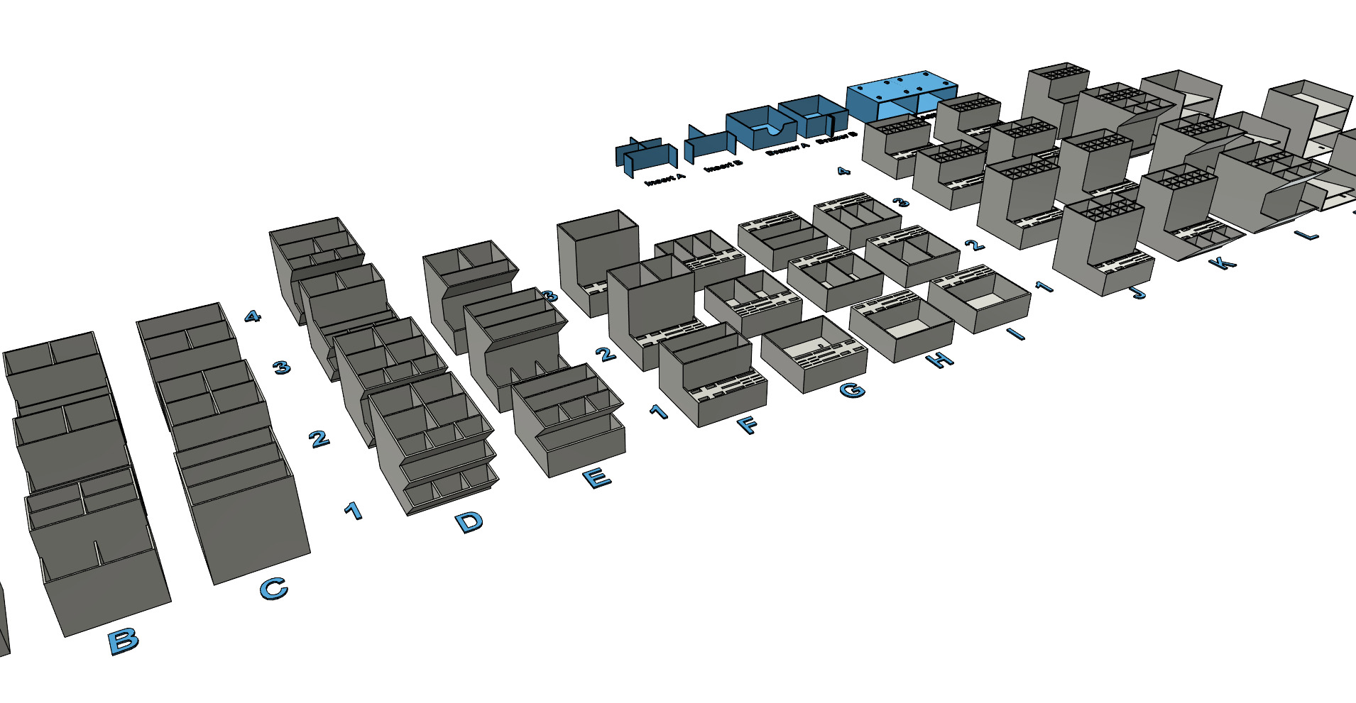 Organizer office desk table rebuildable easy print 3D print model_12