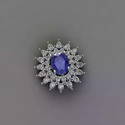 moissanite pendant 3D print model