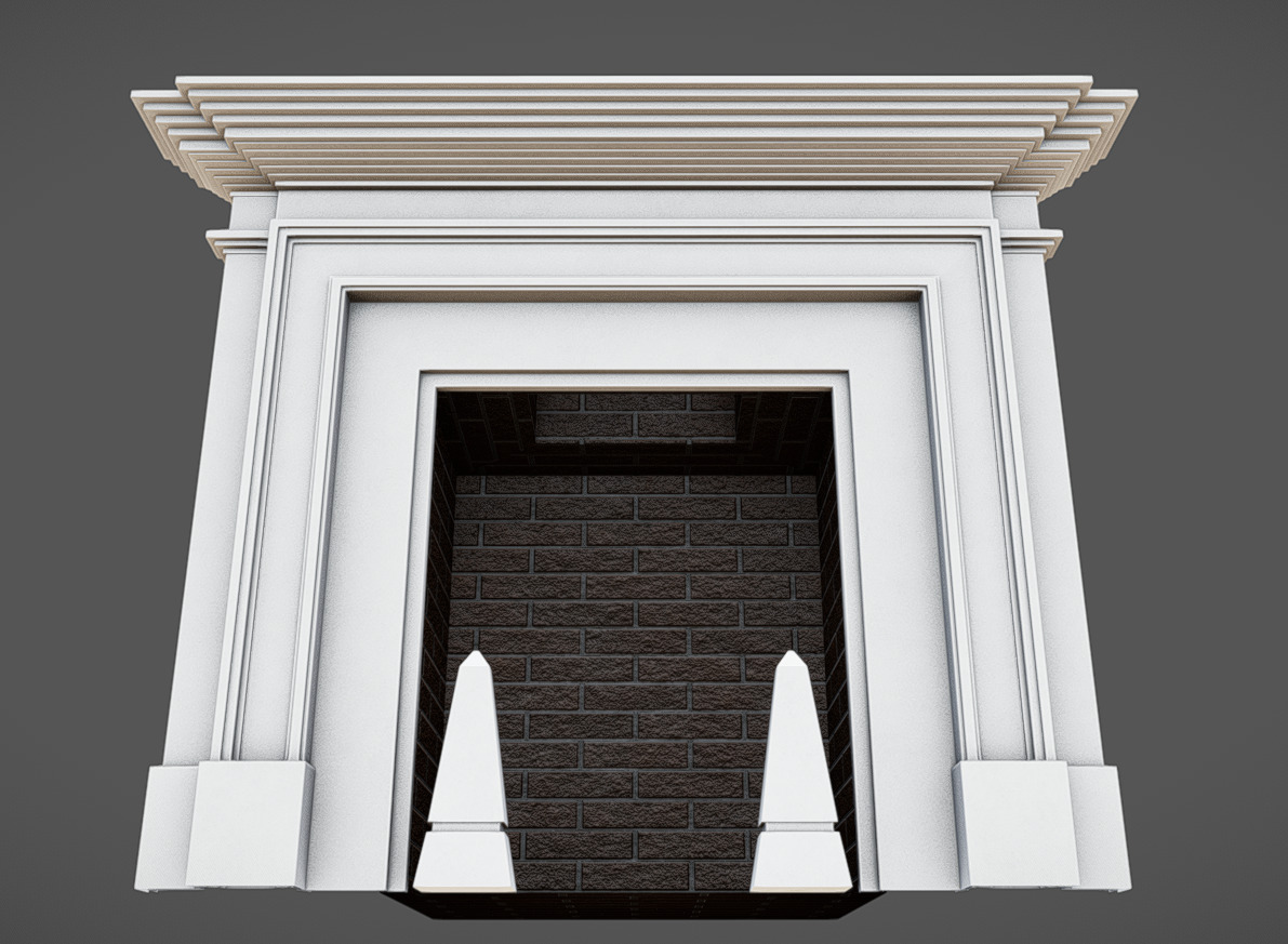 Fireplace 04 Low-poly 3D model_3