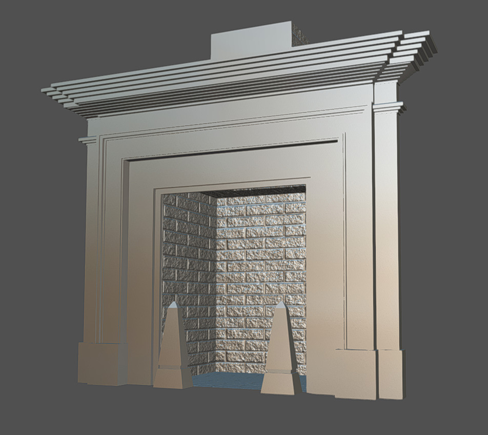 Fireplace 04 Low-poly 3D model_5