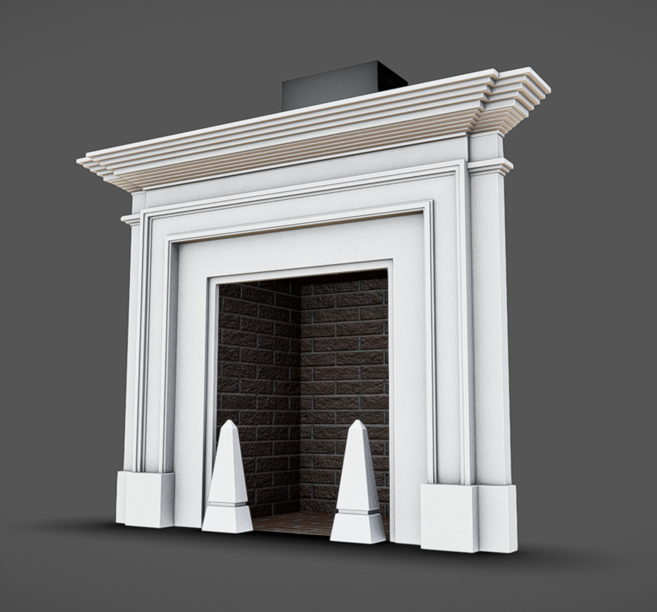 Fireplace 04 Low-poly 3D model_1