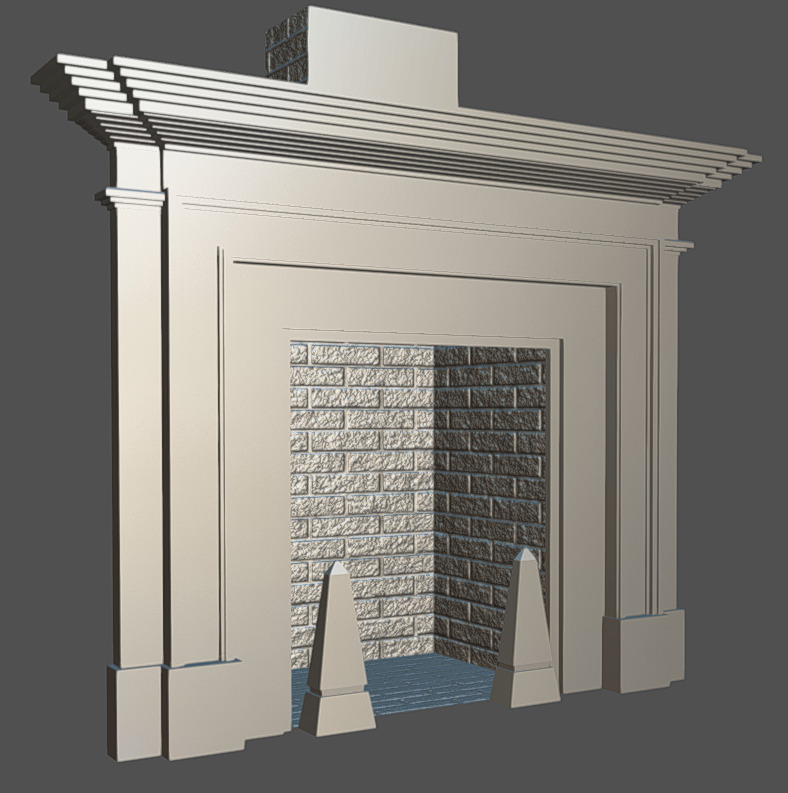 Fireplace 04 Low-poly 3D model_6