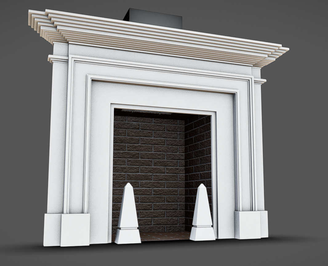 Fireplace 04 Low-poly 3D model_2