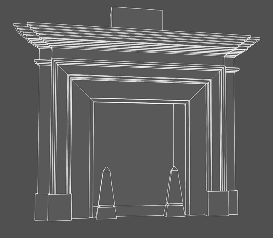 Fireplace 04 Low-poly 3D model_7