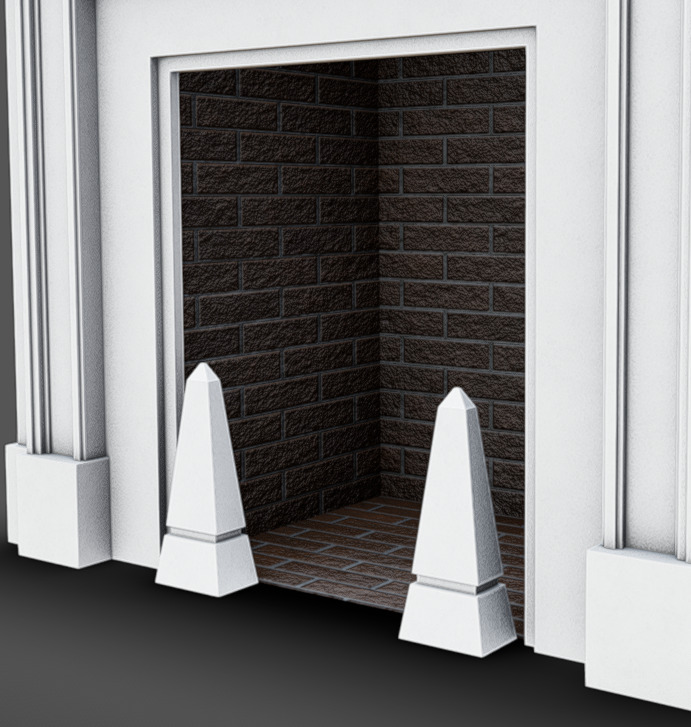 Fireplace 04 Low-poly 3D model_4