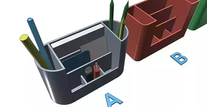 Organizer holder office desk easy print without support