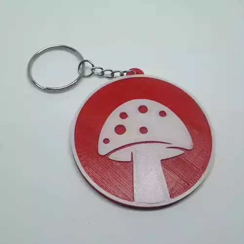 Trippy Mushroom Keychain