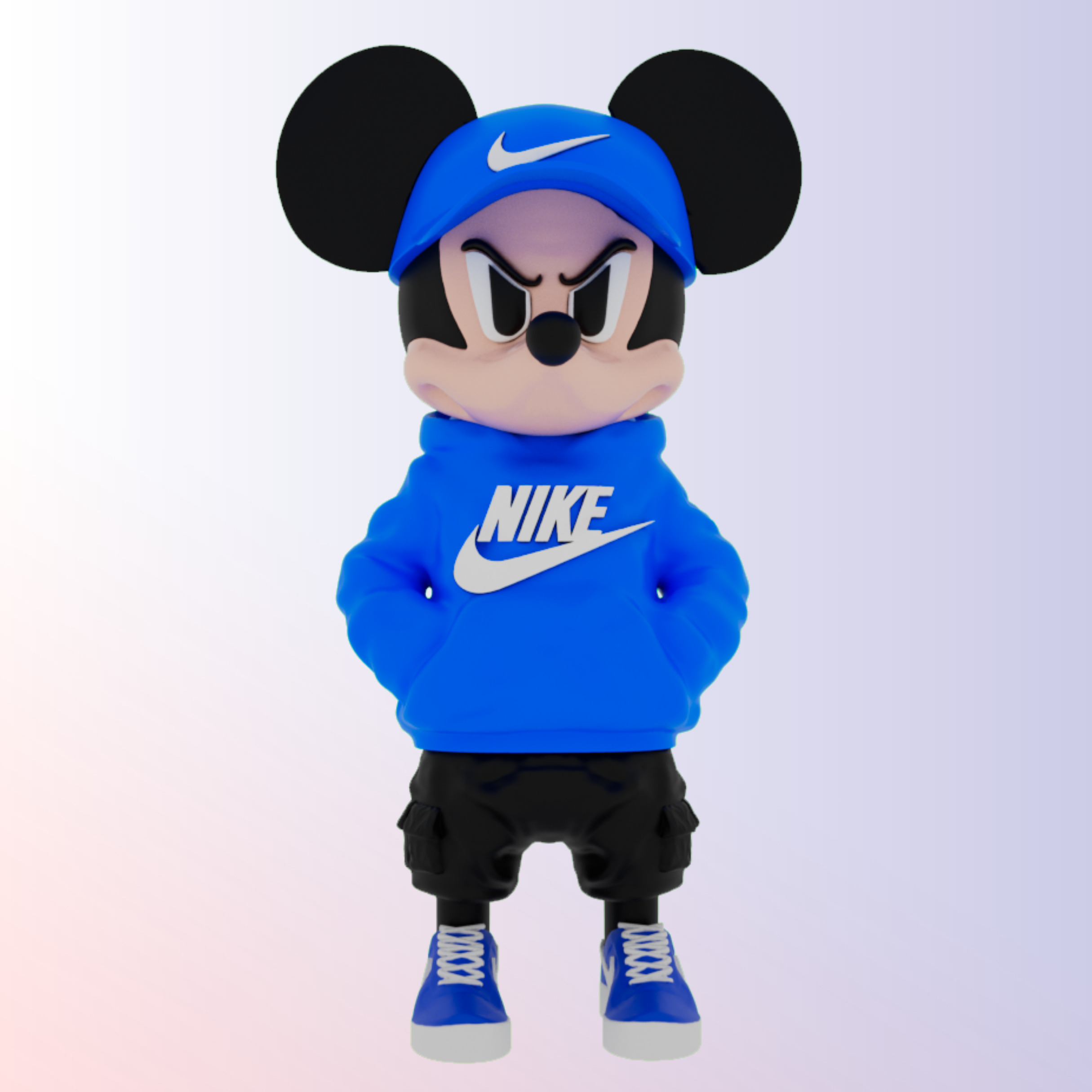 Mickey Mouse Urban Vibes Fan Art Ready To Print Multiparts  3D print model_4