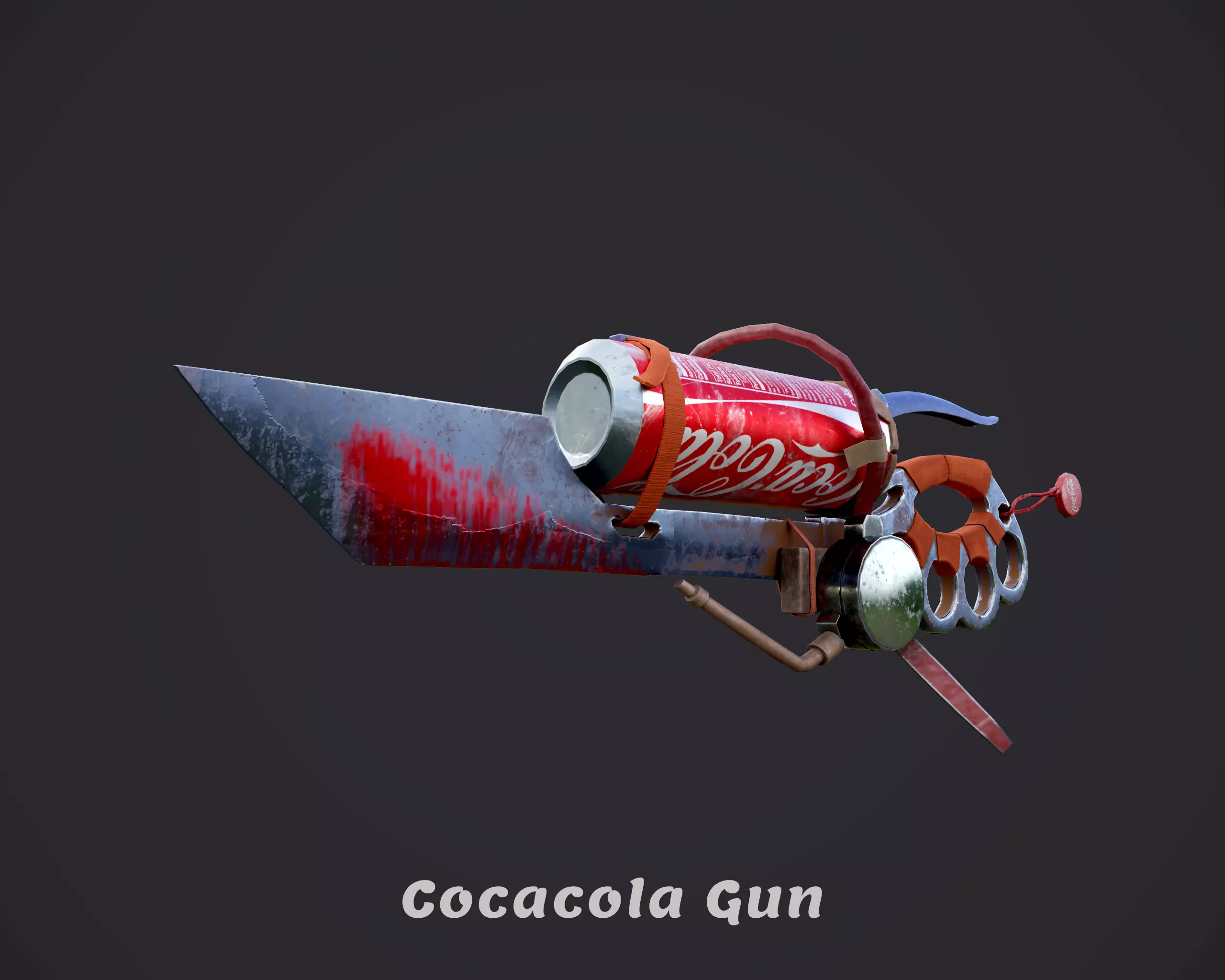 coca cola stylized low poly gun for game  Low-poly 3D model_0