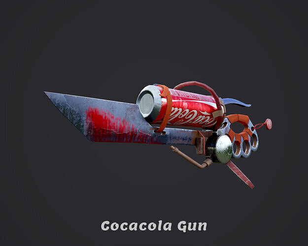 coca cola stylized low poly gun for game  Low-poly 3D model