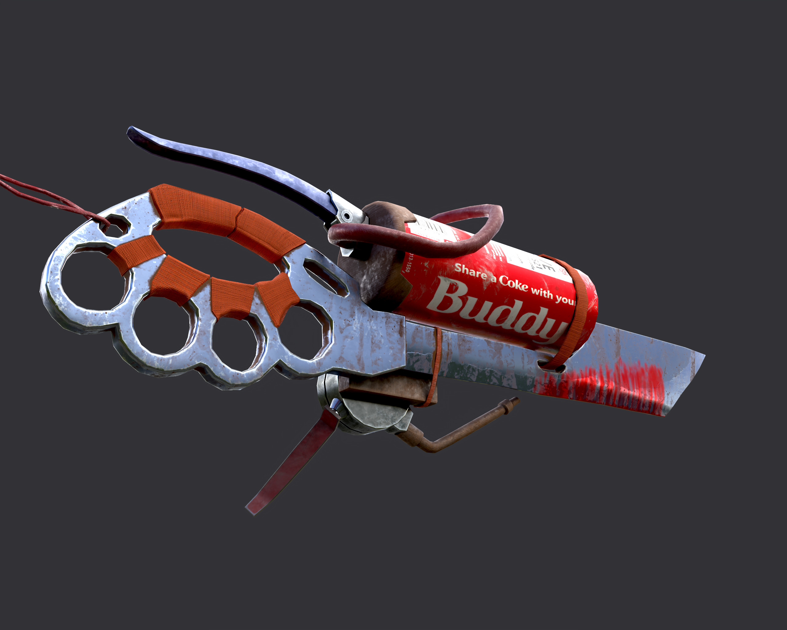 coca cola stylized low poly gun for game  Low-poly 3D model_5