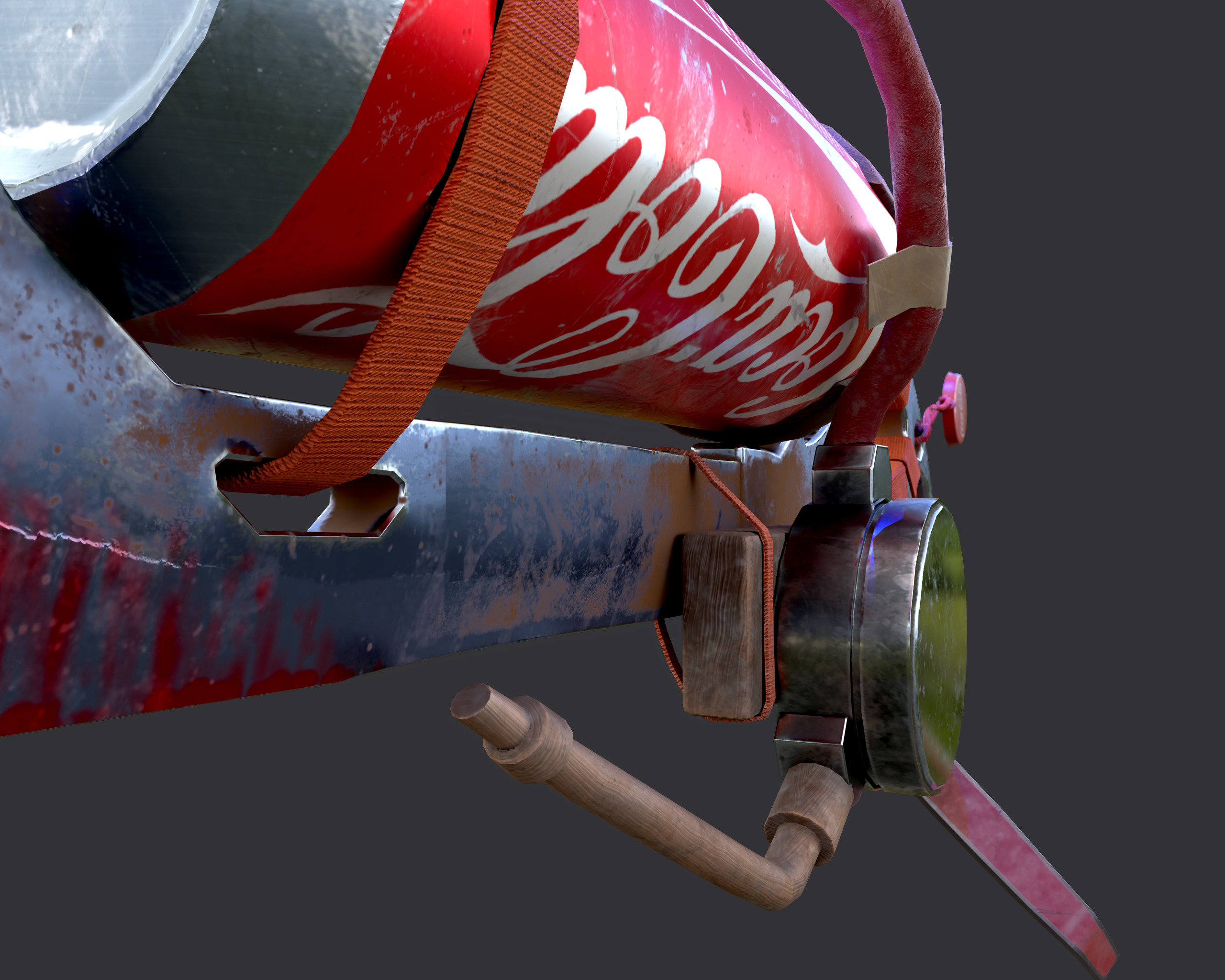 coca cola stylized low poly gun for game  Low-poly 3D model_4