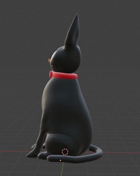 Jiji Chibili Cat Blender Model Low-poly 3D model_1