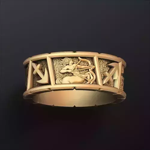 Horoscope Sagittarius Ring v2 3D print model