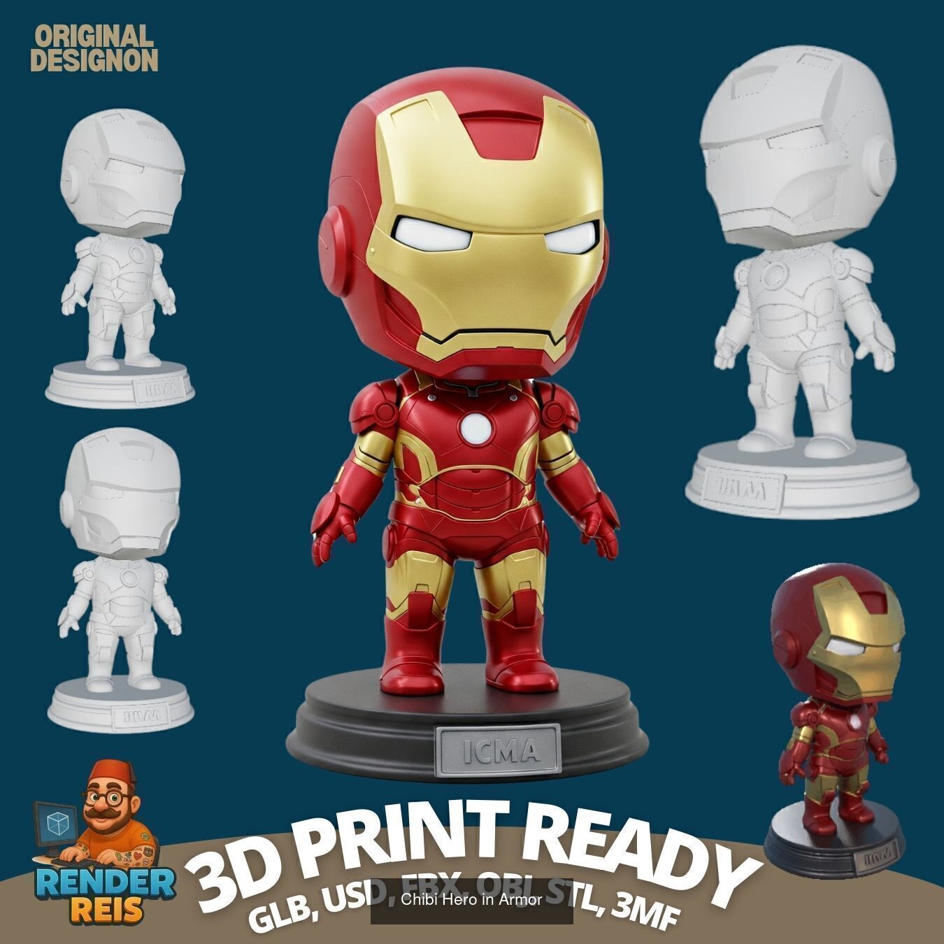 27 Mini Hero Figures  3D Printable Character Collection Set _29