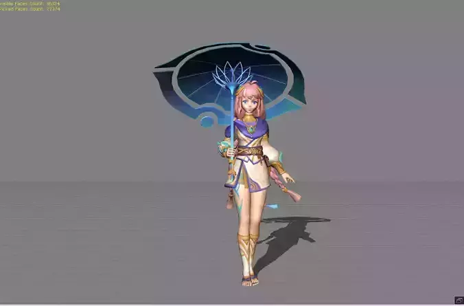 Kagura Beyond the Clouds Kagura Low-poly 3D model