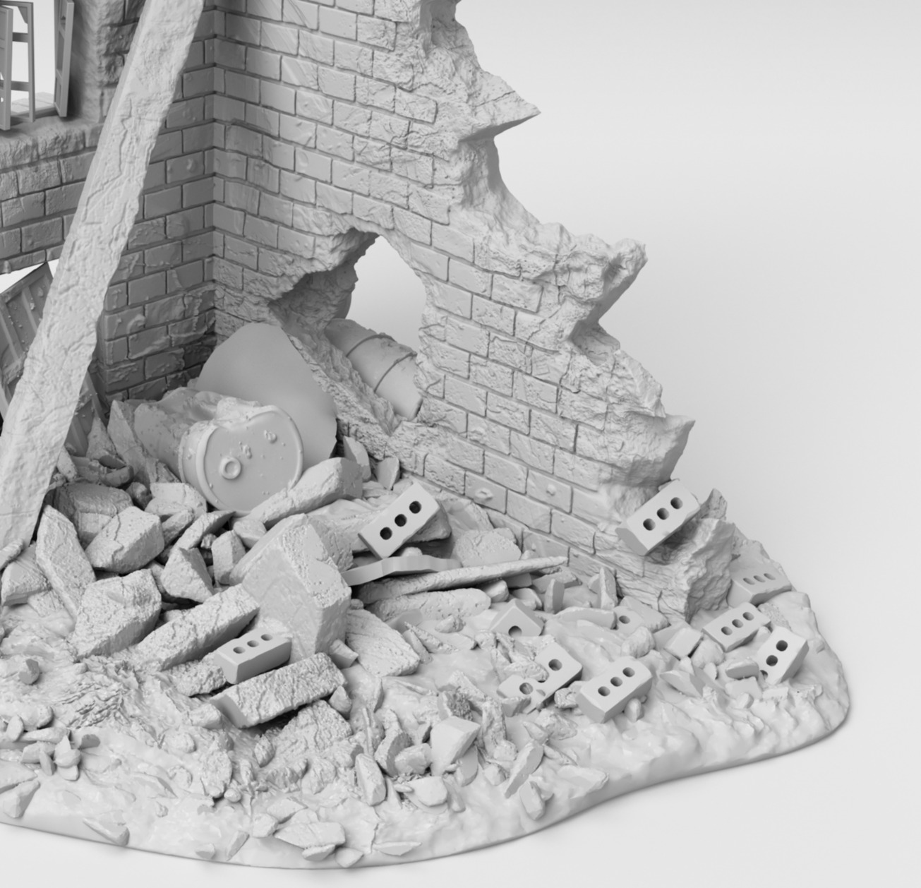 Two surviving walls of the house 3D print model_8