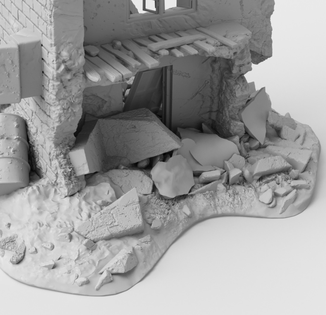 Two surviving walls of the house 3D print model_5