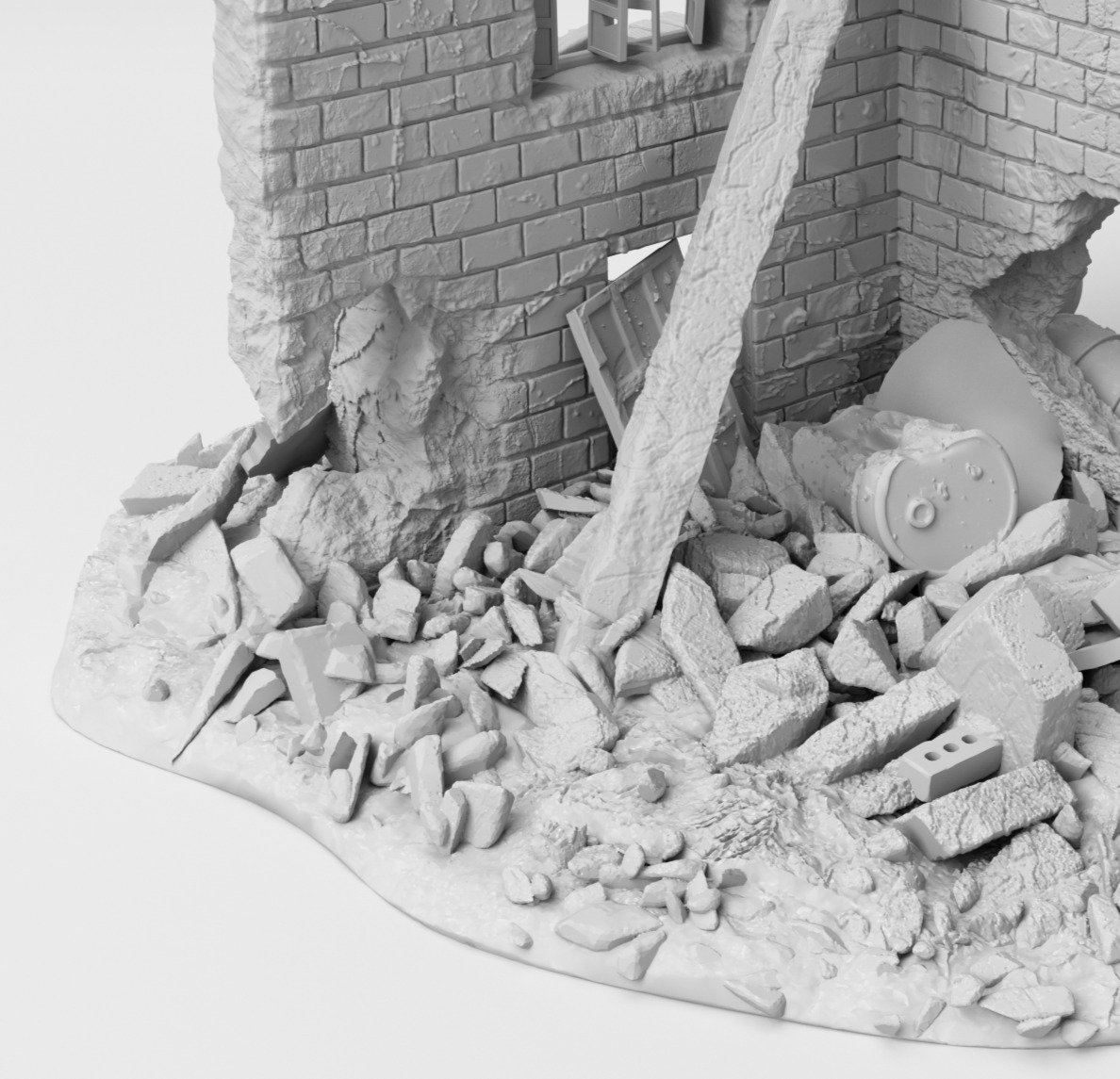 Two surviving walls of the house 3D print model_9