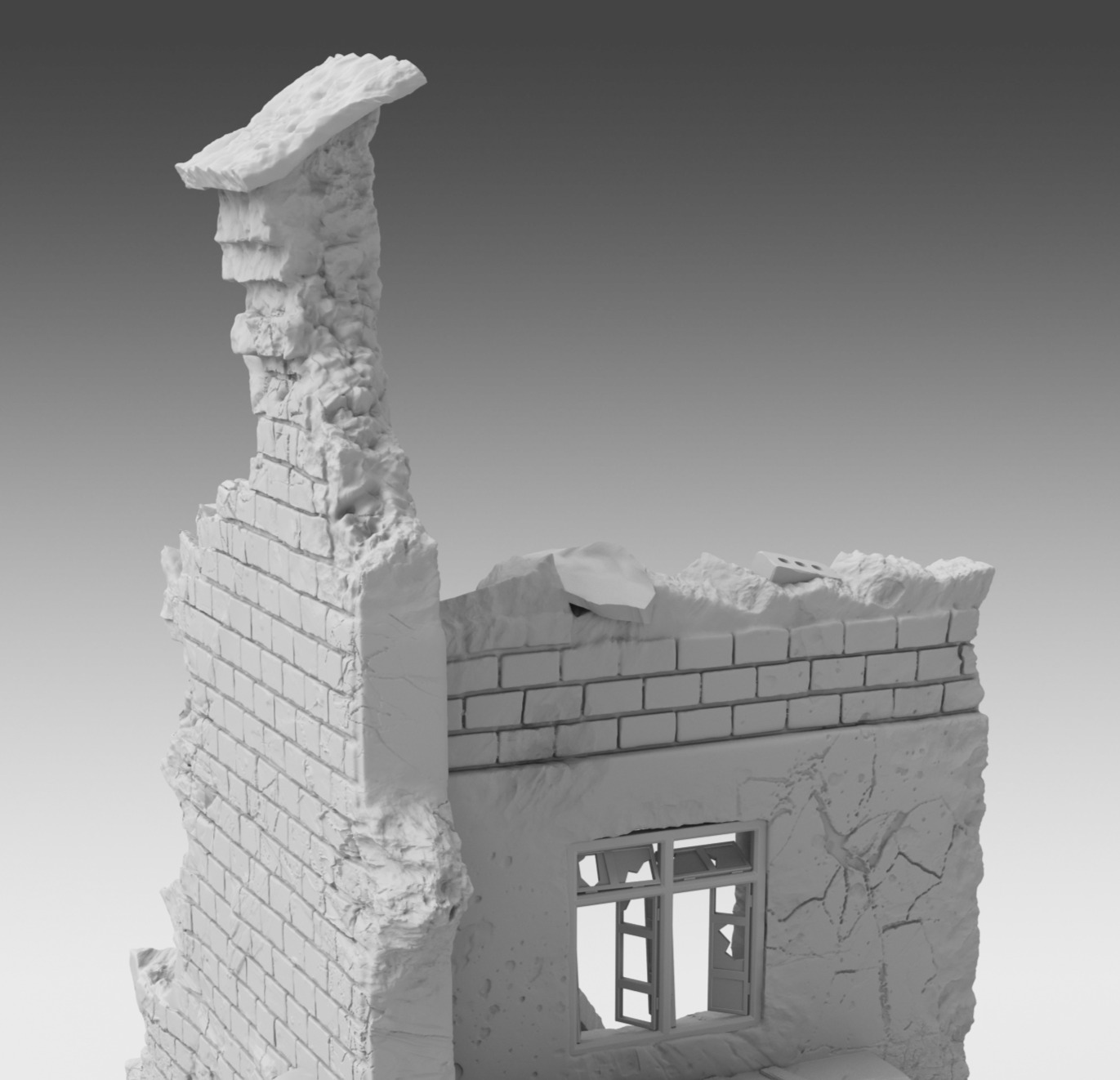 Two surviving walls of the house 3D print model_2