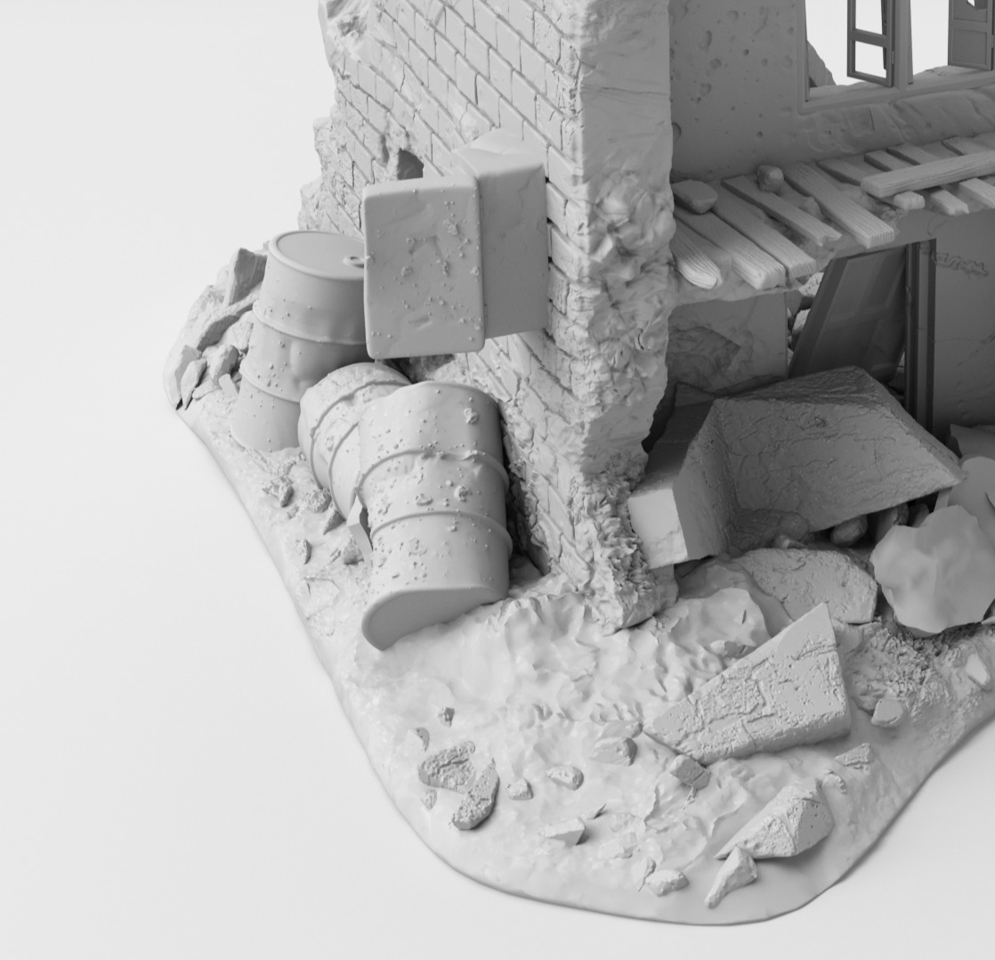 Two surviving walls of the house 3D print model_4