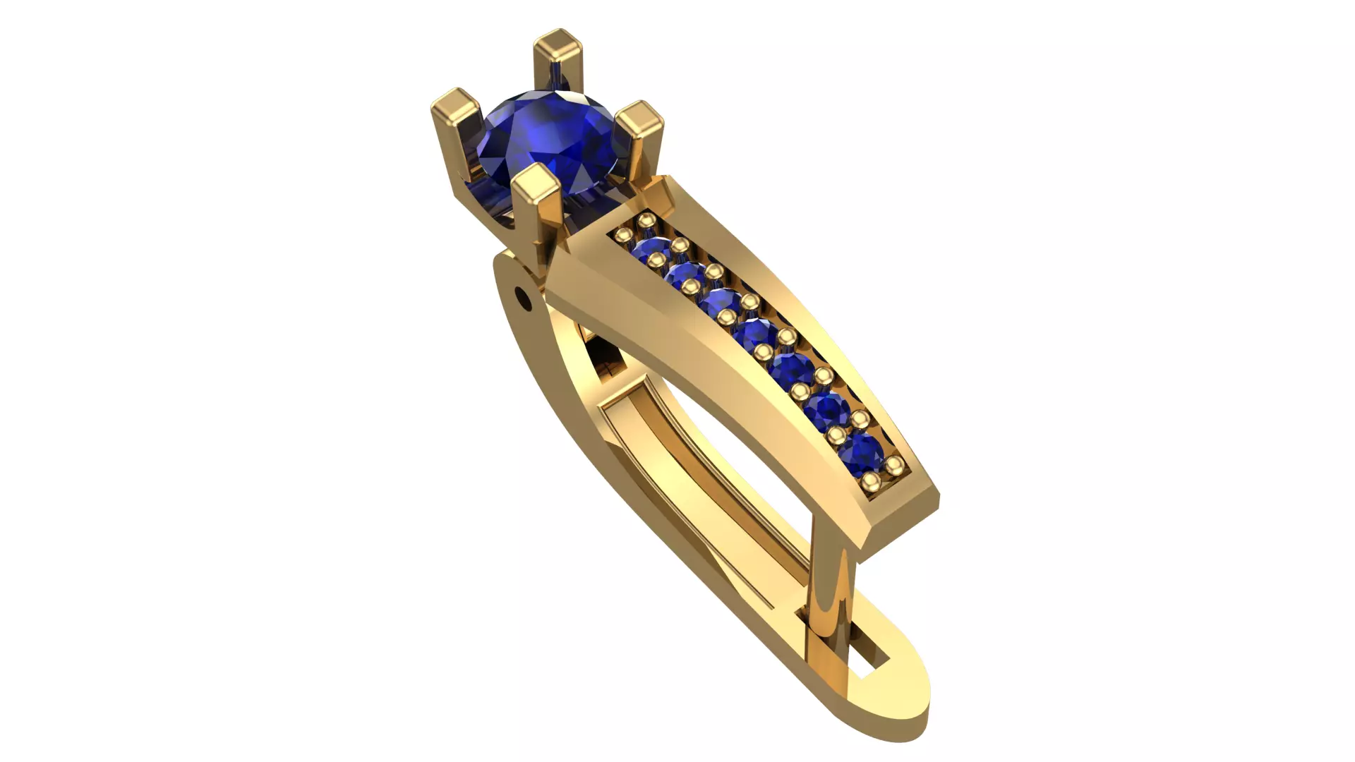 Golden Elegance Meets Blue Passion - Earring Collection--DL09-- 3D print model