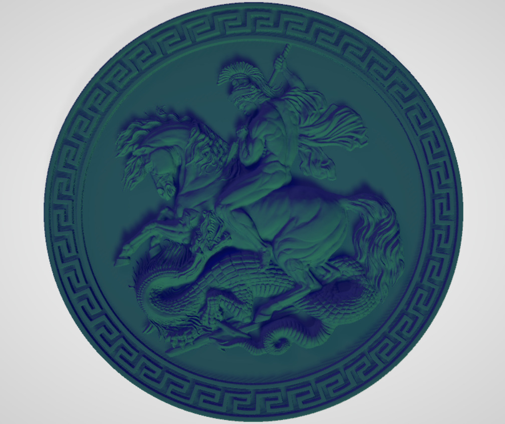St George the Dragon Slayer 3D STL Relief for CNC 3D print model_2