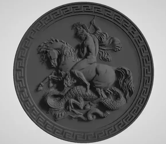 St George the Dragon Slayer 3D STL Relief for CNC 3D print model