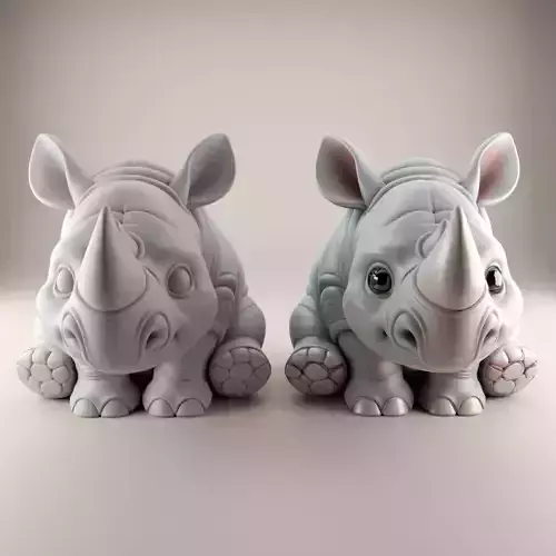 Adorable Rhino 3D STL Model for Your Desk Decor 3D print model