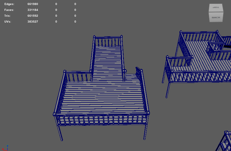 Multi wooden Deck 3D model_16
