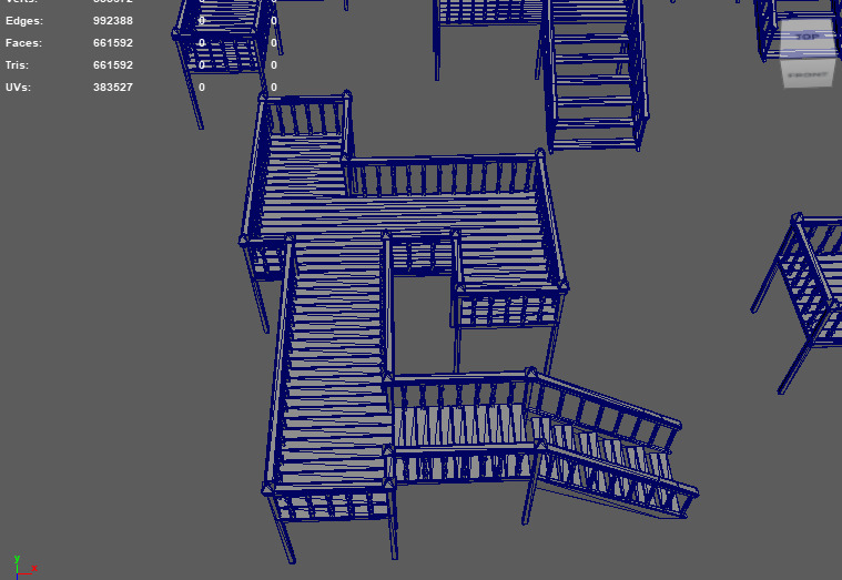 Multi wooden Deck 3D model_15