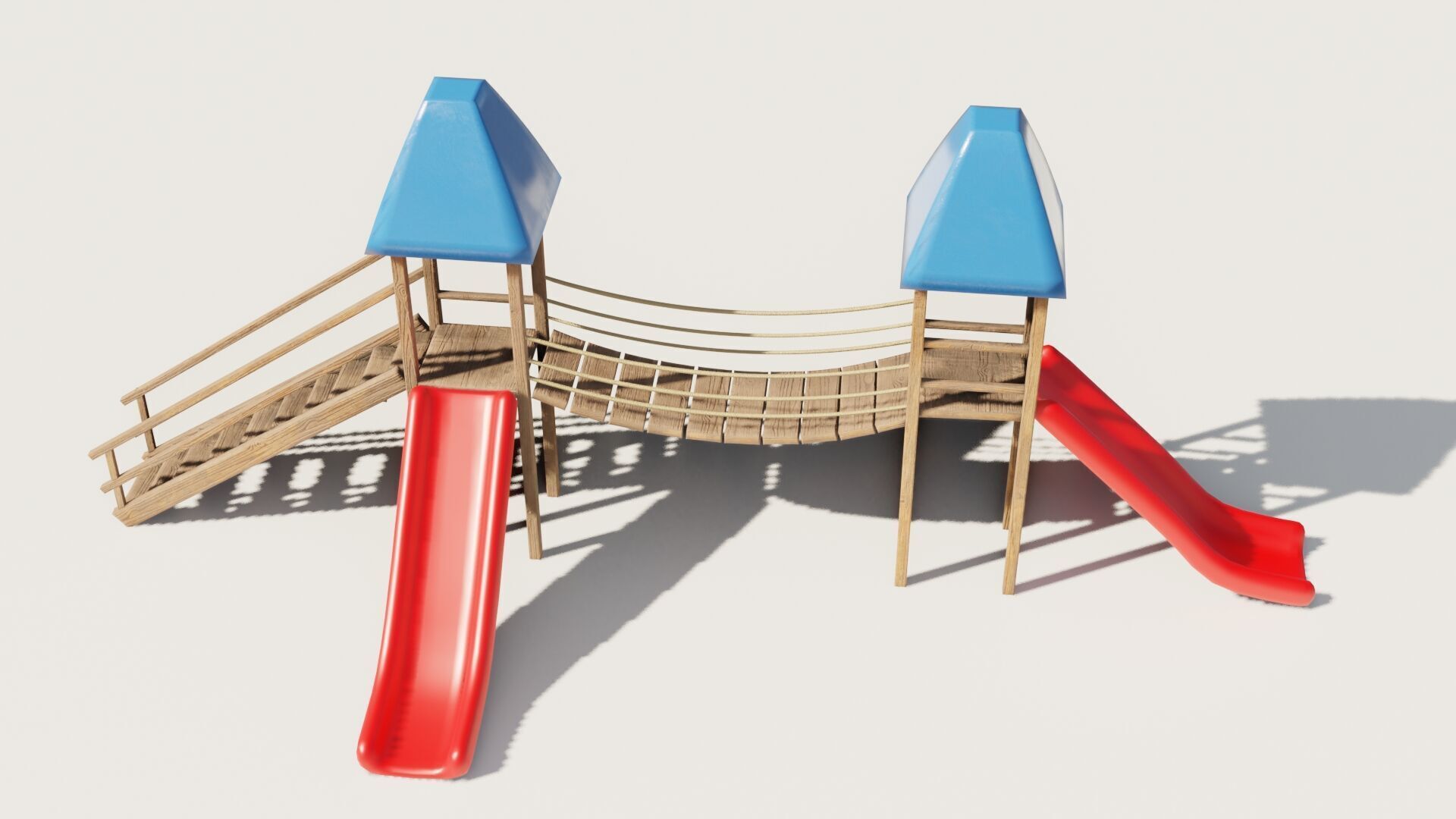 Playground castle with a slide Low-poly 3D model_8