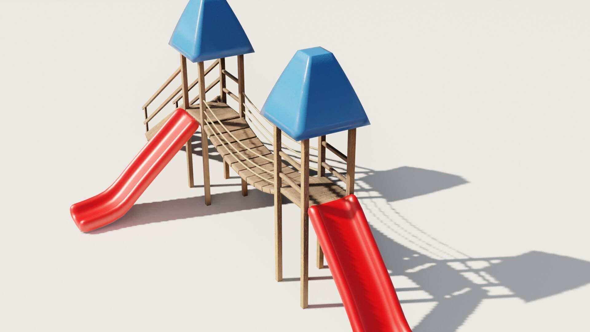 Playground castle with a slide Low-poly 3D model_28