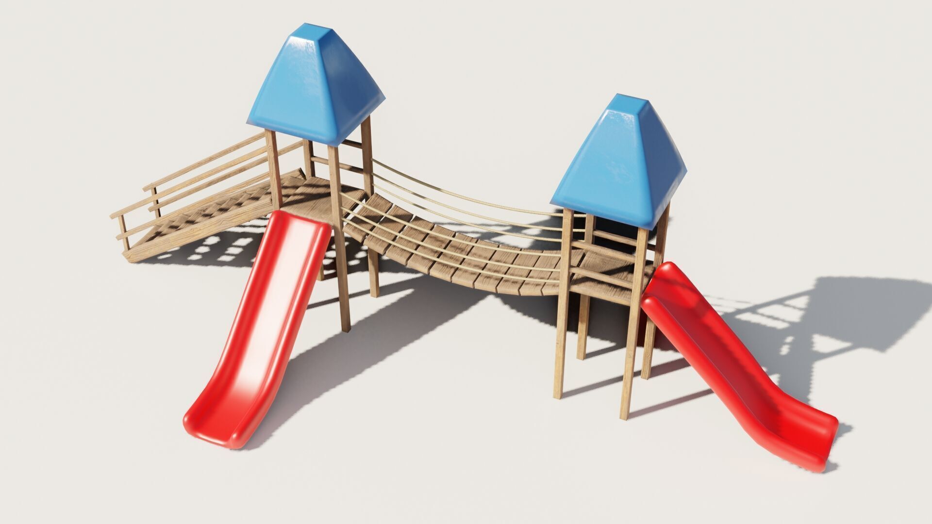 Playground castle with a slide Low-poly 3D model_4
