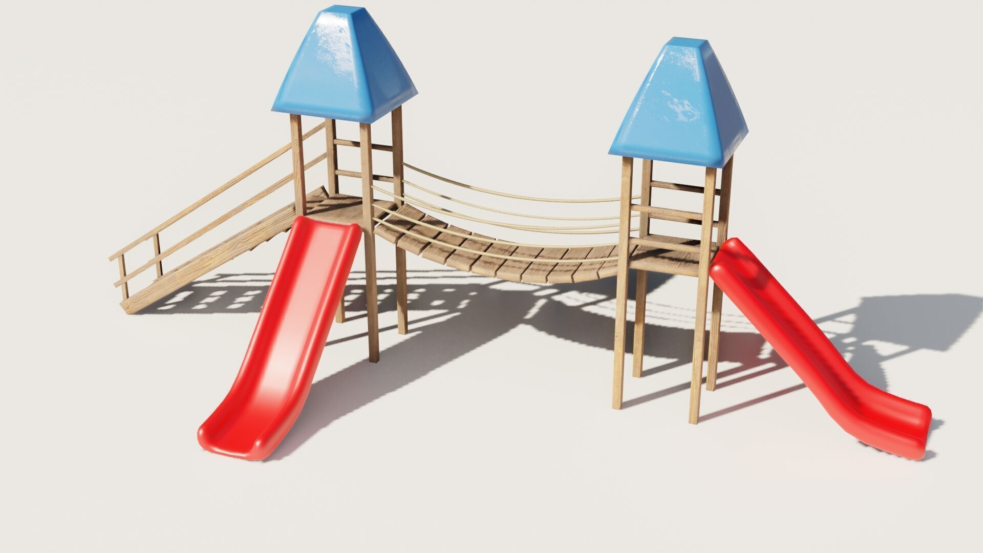 Playground castle with a slide Low-poly 3D model_19