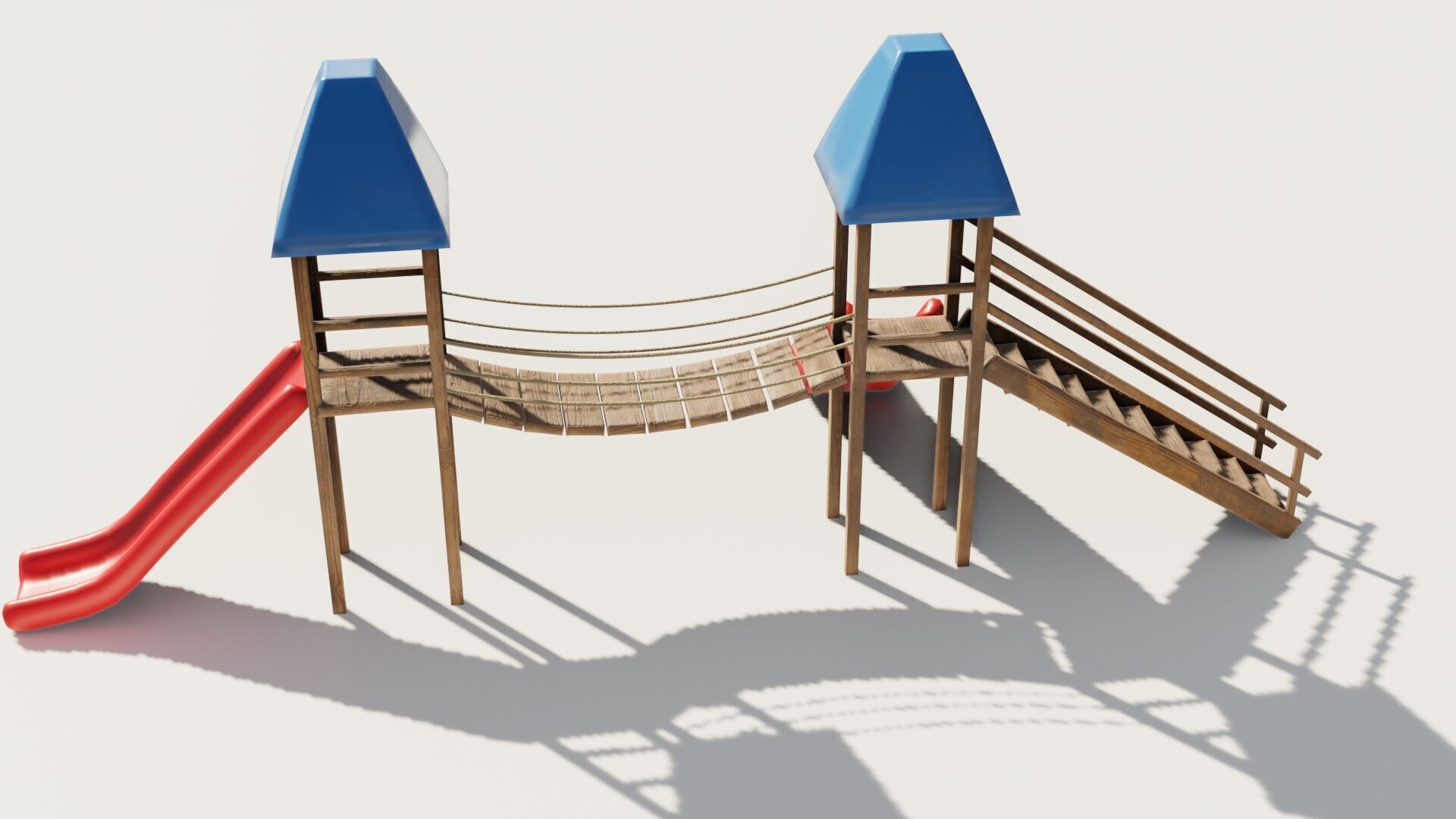 Playground castle with a slide Low-poly 3D model_24