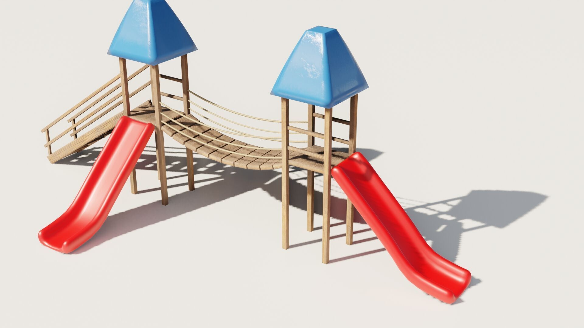 Playground castle with a slide Low-poly 3D model_16