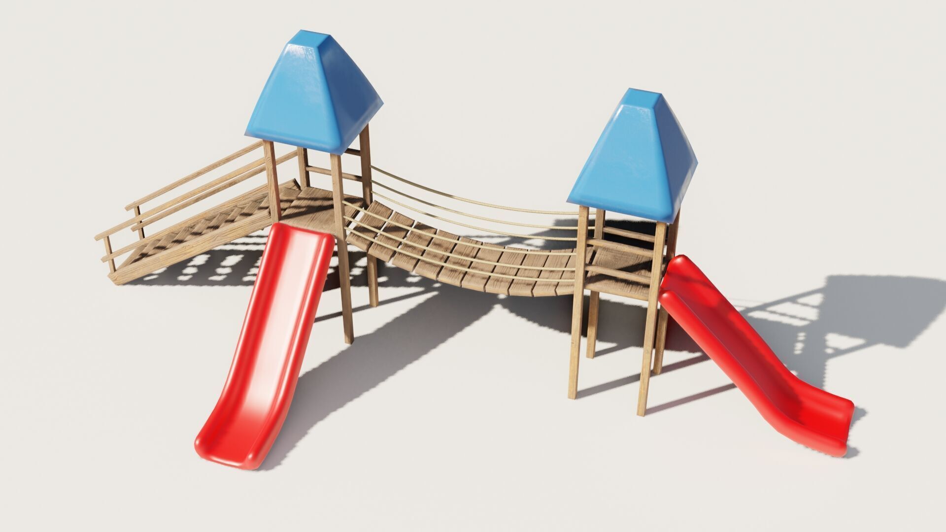 Playground castle with a slide Low-poly 3D model_7