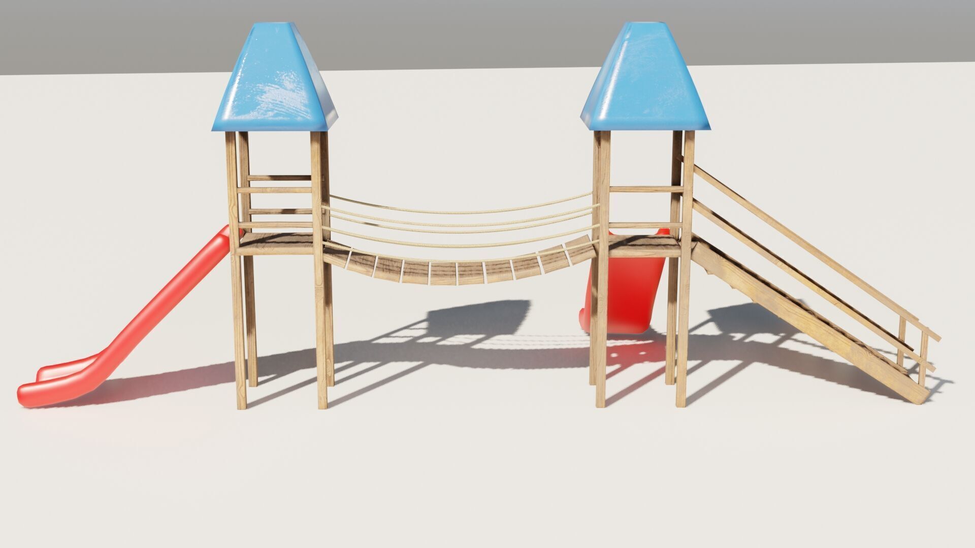 Playground castle with a slide Low-poly 3D model_22