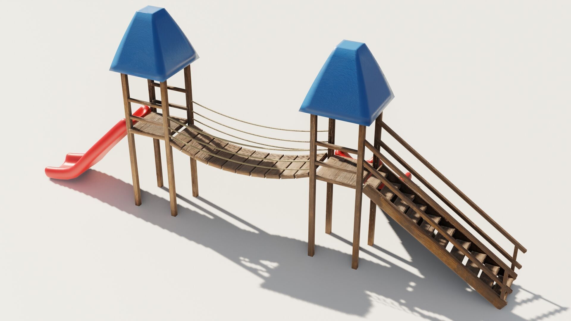 Playground castle with a slide Low-poly 3D model_14