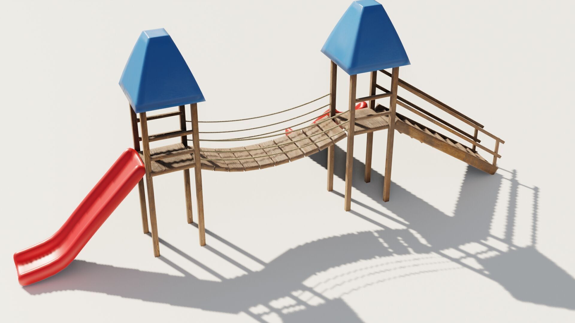 Playground castle with a slide Low-poly 3D model_25