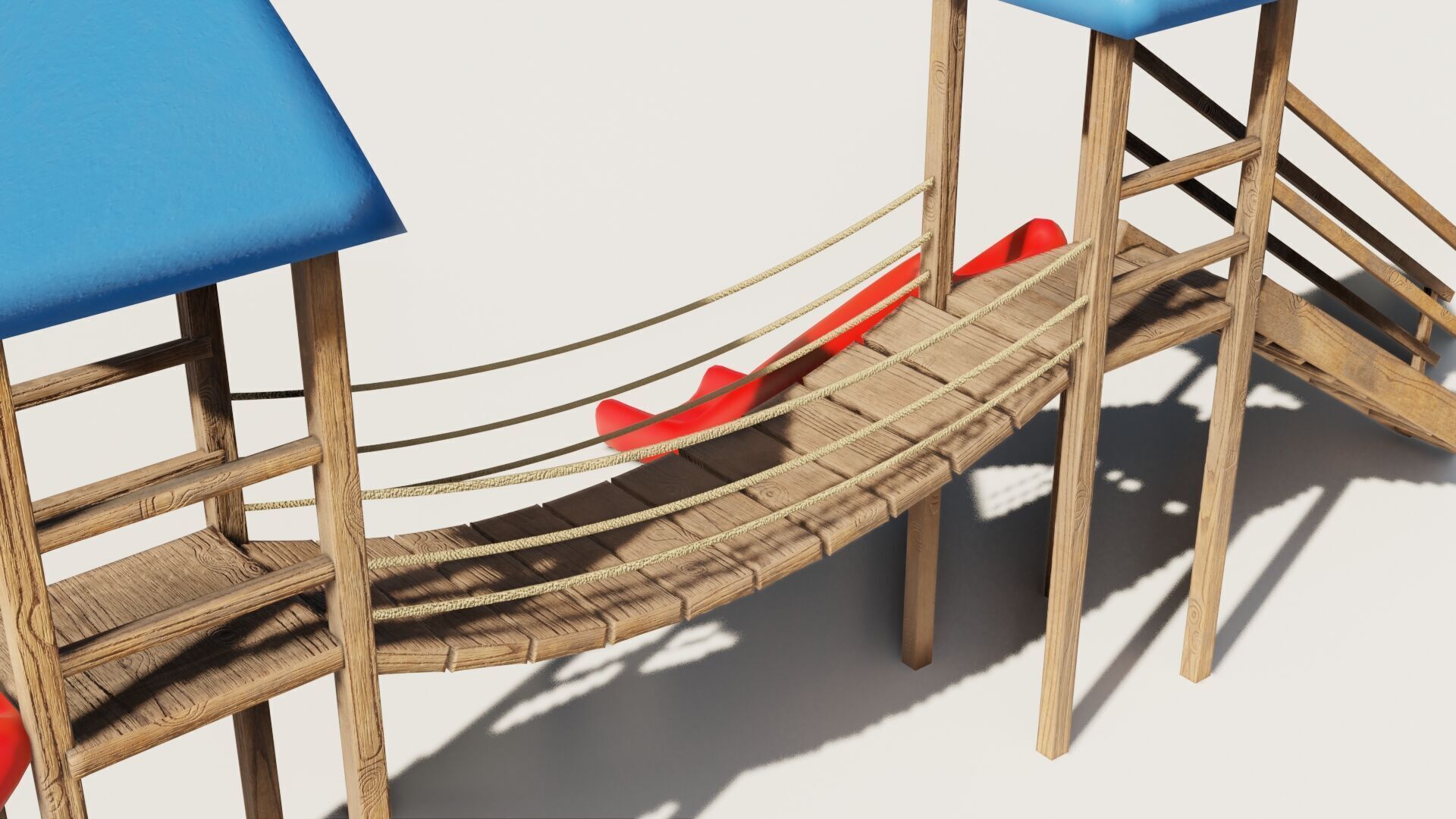 Playground castle with a slide Low-poly 3D model_3