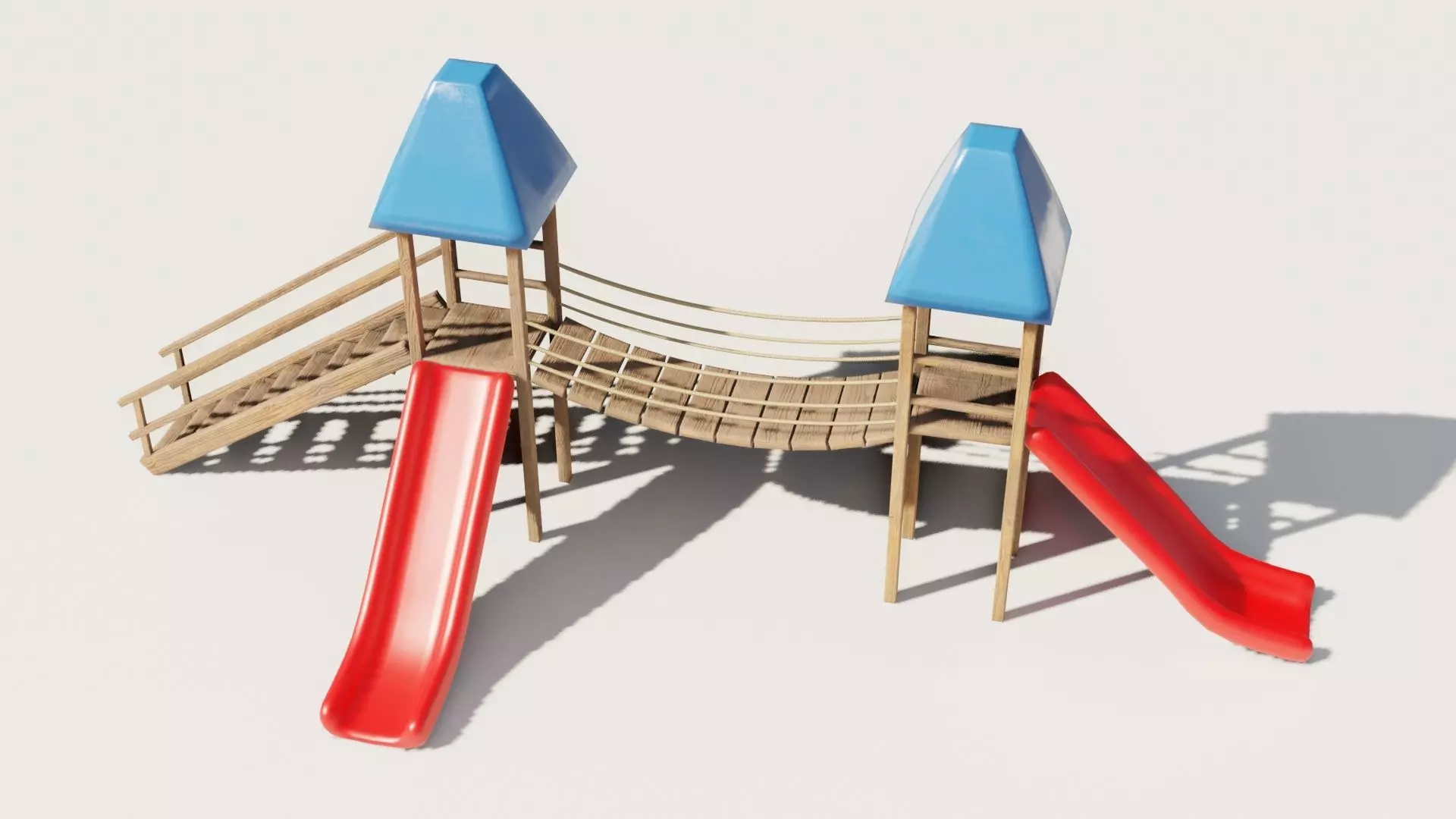 Playground castle with a slide Low-poly 3D model_0