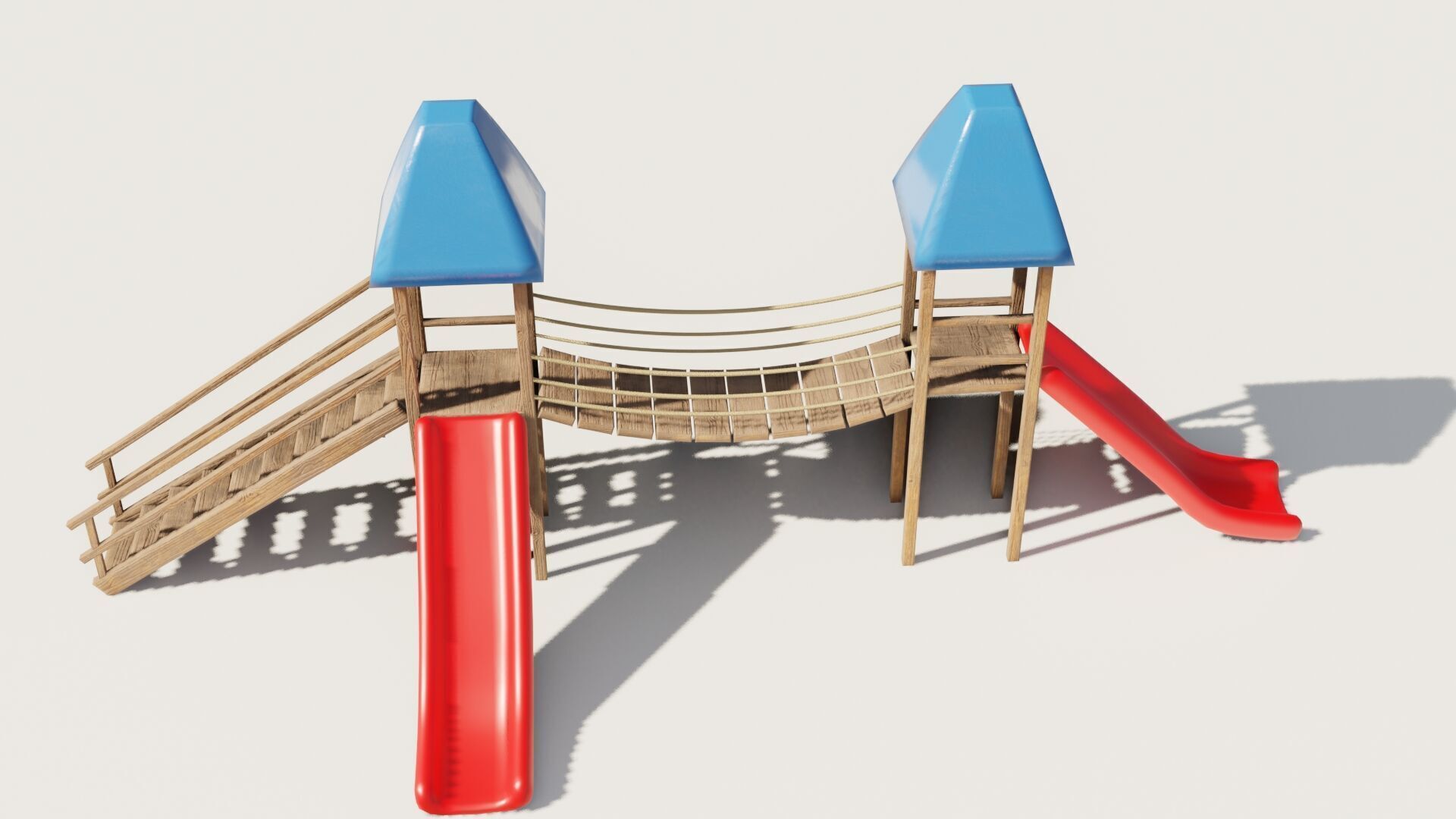 Playground castle with a slide Low-poly 3D model_9