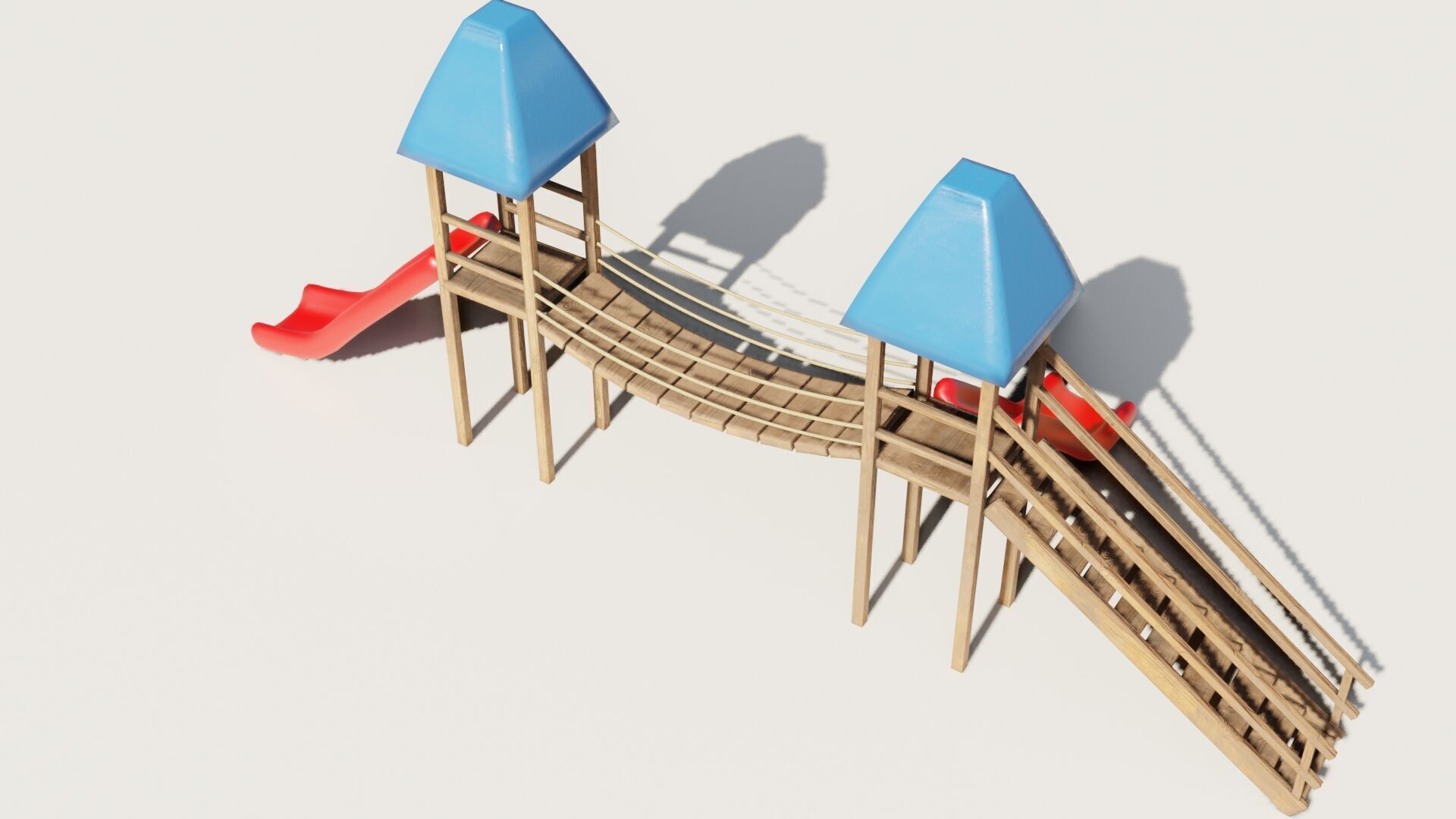 Playground castle with a slide Low-poly 3D model_20